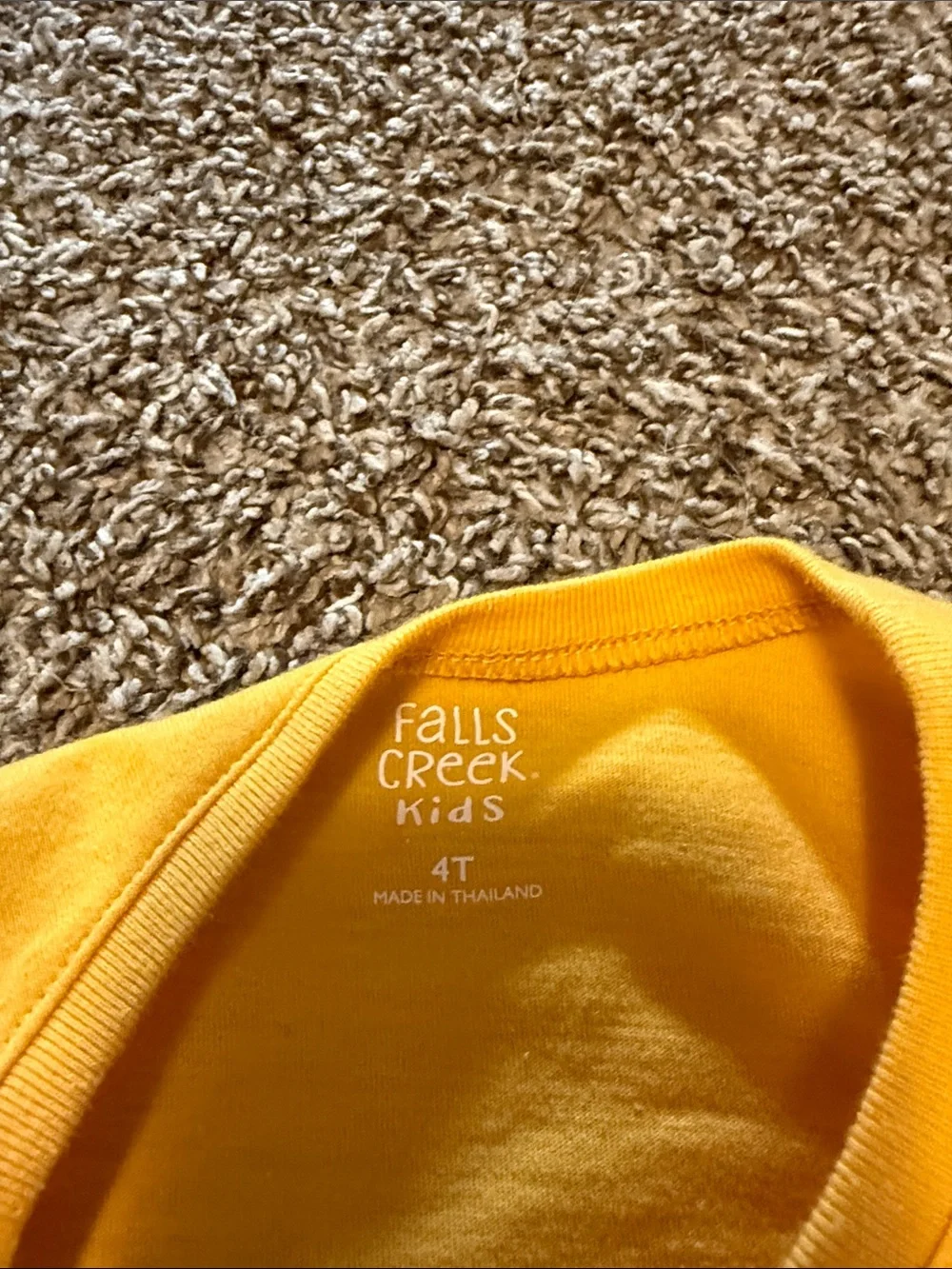Falls Creek Yellow Long-Sleeve Tee with Pink Apple Graphic